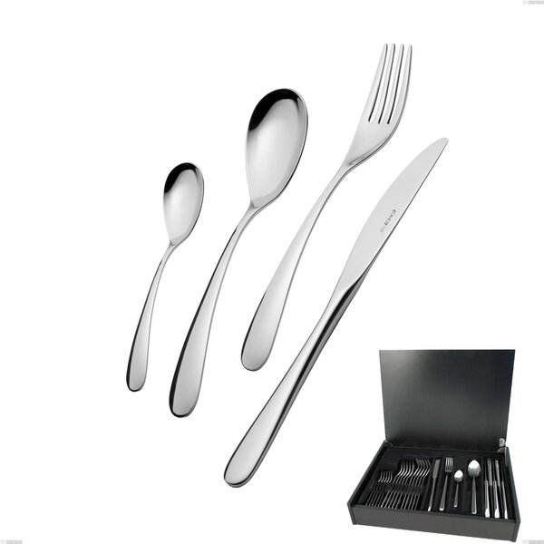 Hotel 24-Piece Cutlery Set in Wooden Case, Stainless Steel 18.10 (AISI304), 2.5 mm Thickness