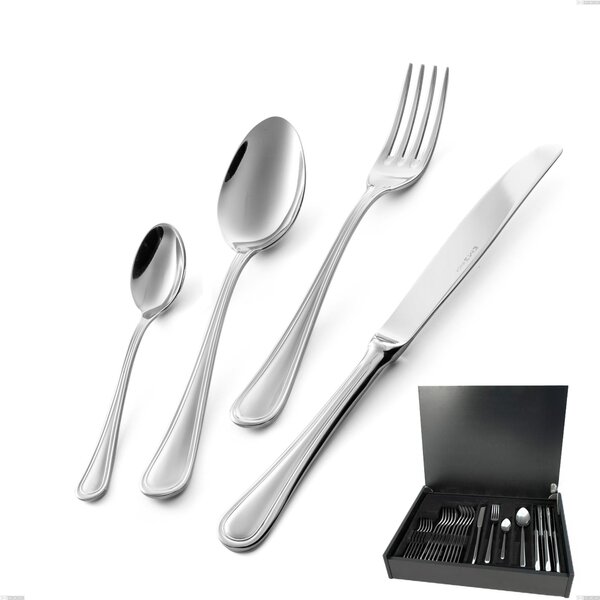 Impero Economy Cutlery Set 24 Pieces in Wooden Case, STAINLESS STEEL 18.10 (AISI304), 2.5 MM Thickness