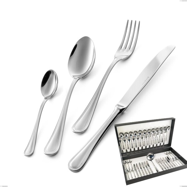 Impero 49-piece cutlery set in canteen box, economical knife, STAINLESS STEEL 18.10 (AISI304), 2.5 MM thickness