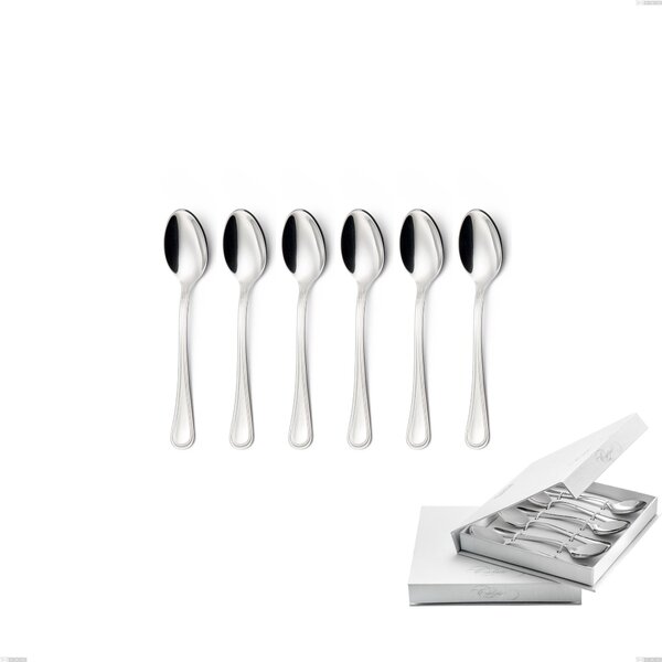Impero Set of 6 Coffee Spoons in Book-style Box, STAINLESS STEEL 18.10 (AISI304), 2.5 MM Thickness