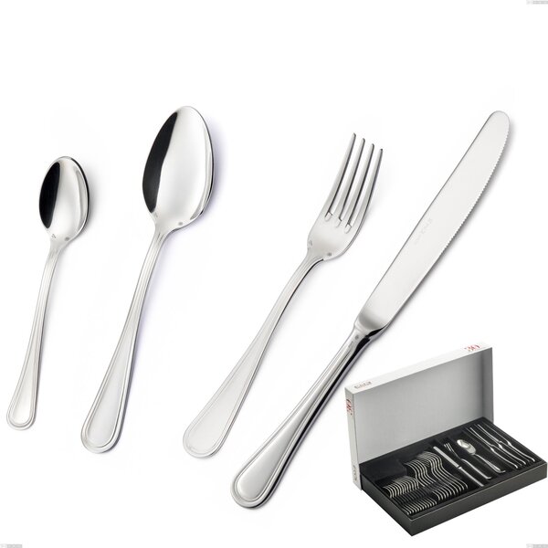 30-Piece impero Silver 8 Micron Cutlery Set, Stainless Steel AISI 304 with Silver Finish, 8 Micron Silver Thickness, 3 mm Cutlery Thickness in Panoramic Packaging