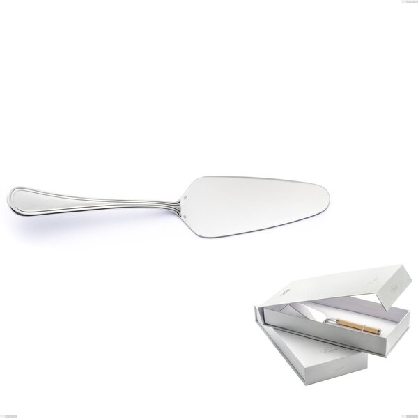 Impero Silver 8 Micron Cake Server with Book-Type Packaging, Stainless Steel AISI 304 Silver Finish, 8 Micron Silver Thickness, 3 mm Cutlery Thickness