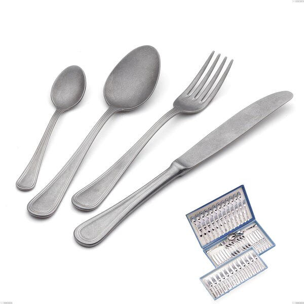 75-Piece Impero Retro Cutlery Set in Canteen Box, Vintage Stainless Steel (Aisi 304)
