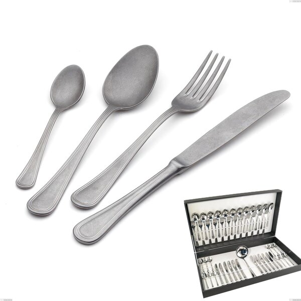 Impero Retro 49-piece cutlery set in canteen box, Vintage Stainless Steel (Aisi 304)