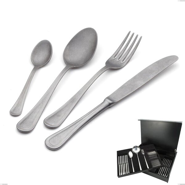 75-Piece Impero Retro Vintage Cutlery Set in Wooden Box, Stainless Steel (Aisi 304) from the Canteen