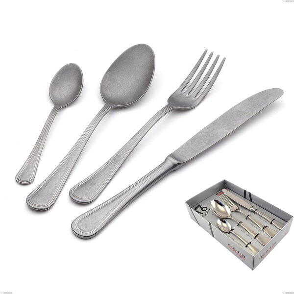 Impero Retro 16-piece Cutlery Set in Display Case, Vintage Stainless Steel (Aisi 304)