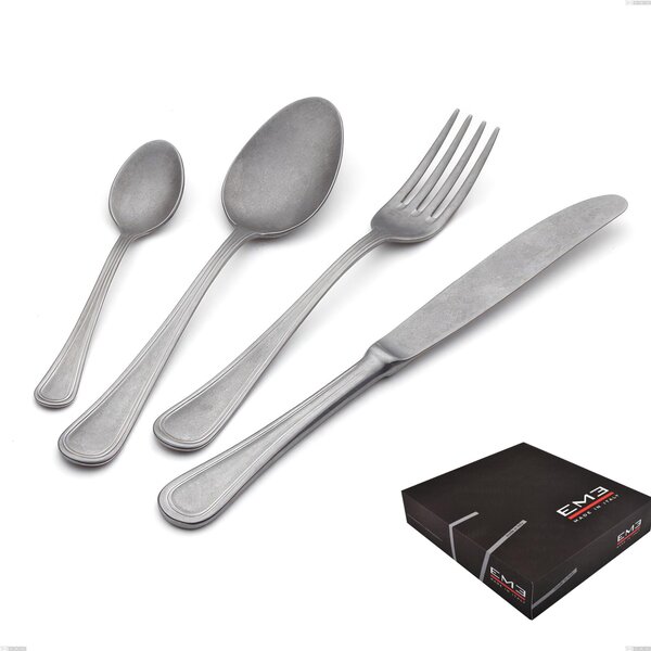 75 Piece Impero Retro Vintage Cutlery Set in Gift Box, Stainless Steel (Aisi 304)