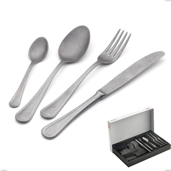30-Piece Impero Retro Cutlery Set in Panoramic Packaging, Vintage Stainless Steel (Aisi 304)