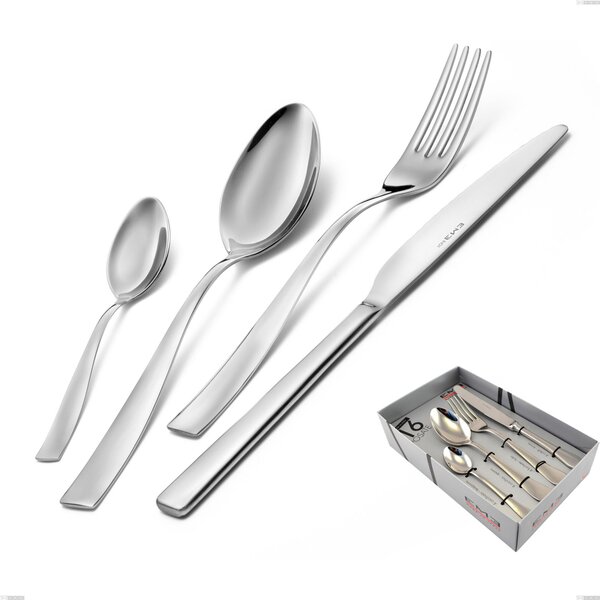 Infinity Polished Stainless Steel 16-Piece Cutlery Set 2.5 mm in Display Case Infinity Polished Stainless Steel 2.5 mm, 18/10 (AISI304), 2.5 mm Thickness