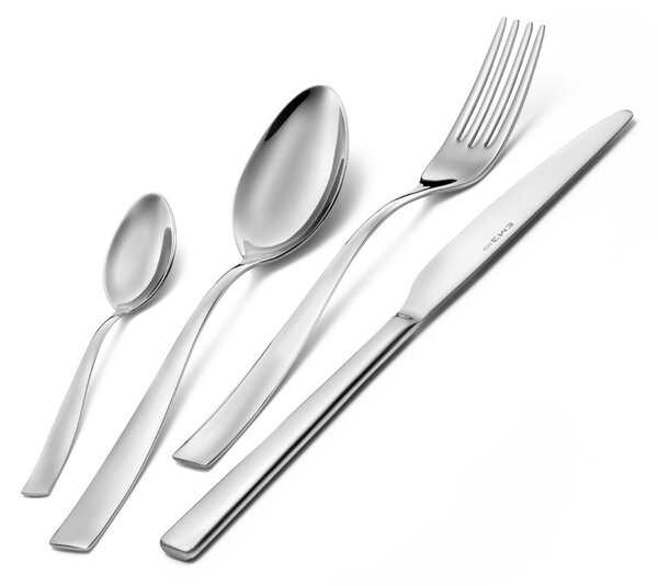 Infinity Polished Stainless Steel 24 Pieces Cutlery Set 2.5 mm in Infinity Polished Stainless Steel Case 2.5 mm, 18/10 (AISI304), Thickness 2.5 mm