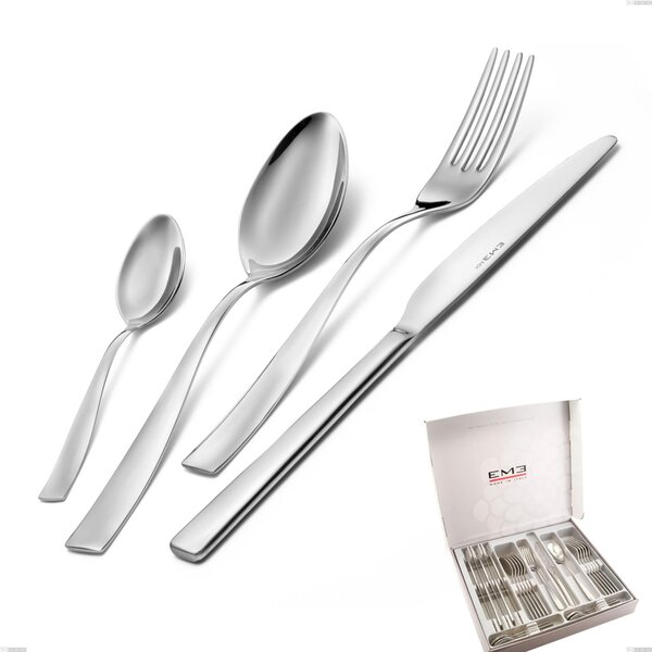 Infinity Polished Stainless Steel 24 Pieces Cutlery Set 2.5 mm in Infinity Polished Stainless Steel Case 2.5 mm, 18/10 (AISI304), Thickness 2.5 mm