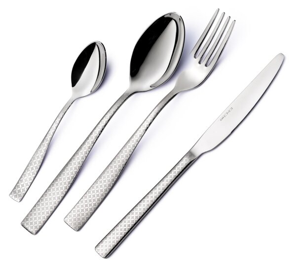 Infinity Monogran 6-piece dessert fork set in display box, 18/10 Stainless Steel (aisi 304) with laser engraving, 2.5 mm thickness