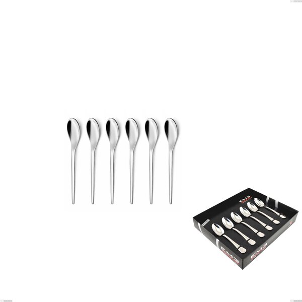 Set of 6 Joli Moka Spoons in Display Box, Stainless Steel 18.10 (AISI304), 4.00 mm Thickness