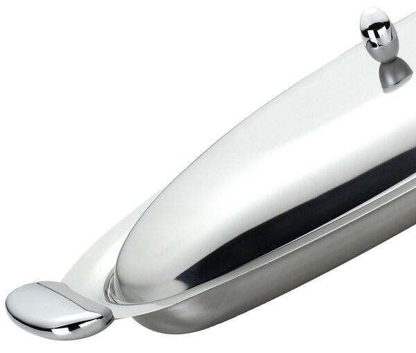 JOINT EME 60 cm Polished Stainless Steel Fish Kettle with Stainless Steel Lid and Cast Metal Handles with Polished and Sandblasted Finish