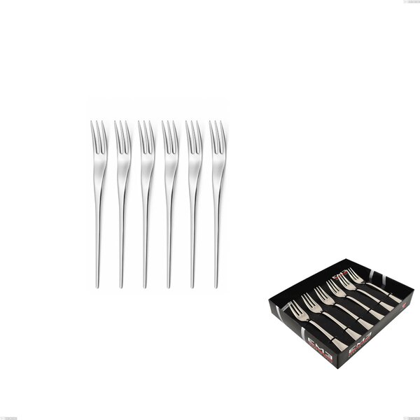 Joli set of 6 dessert forks in showcase packaging, Stainless Steel 18.10 (AISI304), 4.00 mm thickness