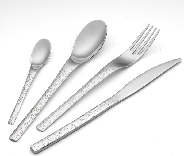 JOY TRIANGLE 24 Piece Cutlery Set in 18/10 Polished Stainless Steel 2 mm Thickness with Display Box
