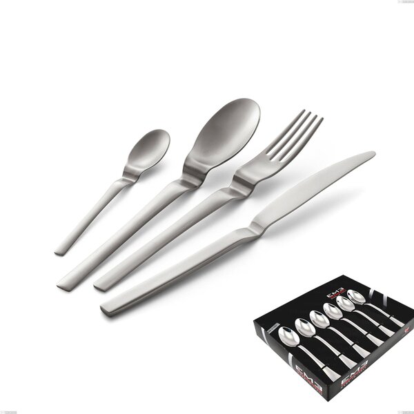 Set of 6 Joy Up 2.00 mm Sandblasted Coffee Spoons, 18/10 Stainless Steel (AISI 304), 2.00 mm Thickness, in Display Box