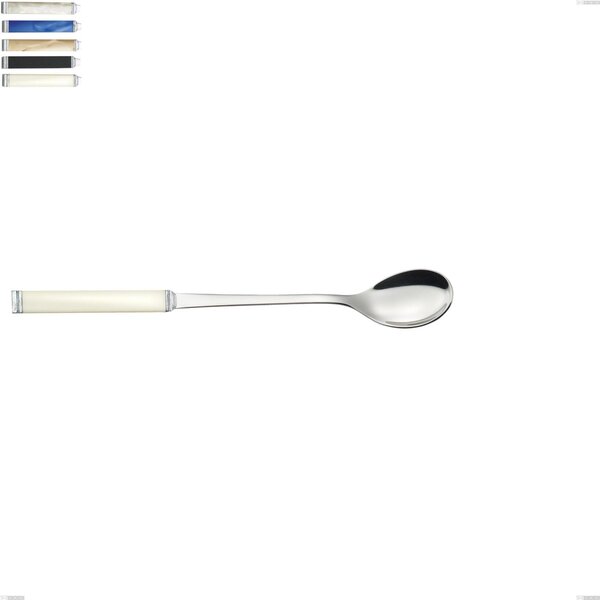 Kilim drink spoon, 18/10 AISI 304 polished stainless steel with pearlescent acrylic handle