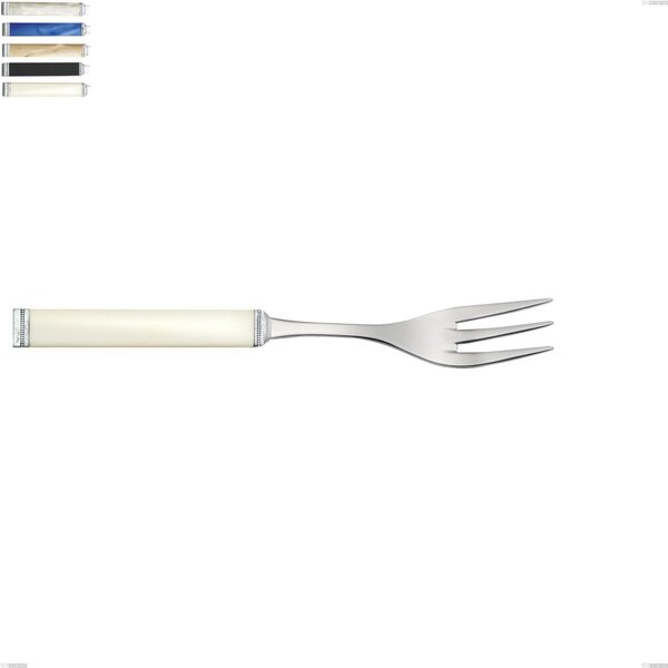 Kilim Serving Fork, 18/10 AISI 304 Polished Stainless Steel with Pearly Acrylic Handle, Length 242 mm