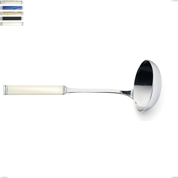 Kilim Ladle, Polished 18/10 AISI 304 Stainless Steel with Pearly Acrylic Handle, Length 274 mm