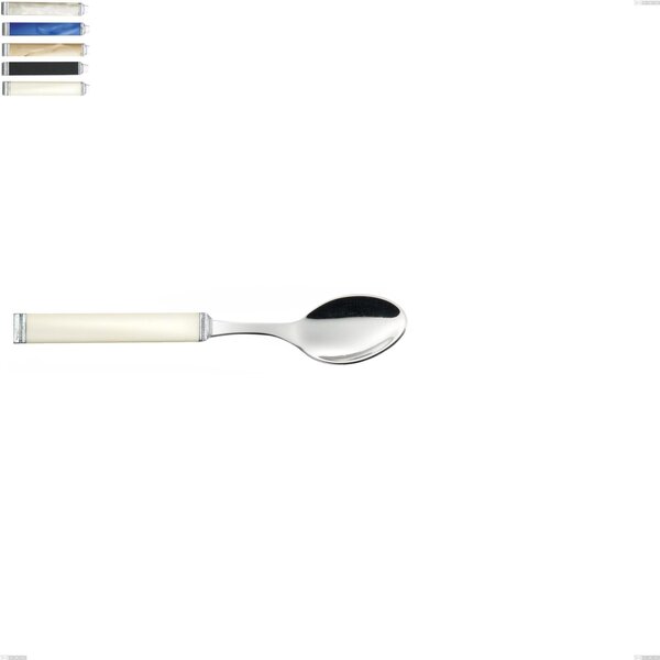 Kilim Dessert Spoon, Polished 18/10 AISI 304 Stainless Steel with Pearlised Acrylic Handle, Length 162 mm