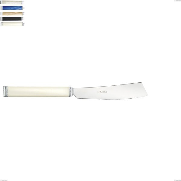 Kilim Cake Knife, 18/10 AISI 304 Polished Stainless Steel with Pearlescent Acrylic Handle, Length 237 mm
