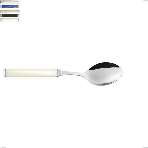 Kilim Serving Spoon, 18/10 AISI 304 Polished Stainless Steel with Pearlised Acrylic Handle, Length 242 mm