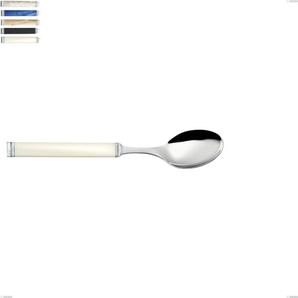 Kilim Table Spoon, 18/10 AISI 304 Polished Stainless Steel with Pearlescent Acrylic Handle, Length 216 mm