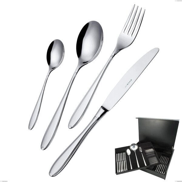 Kappa 75-piece cutlery set in wooden case, Stainless Steel 18.10 (AISI304), 2.5 mm thickness