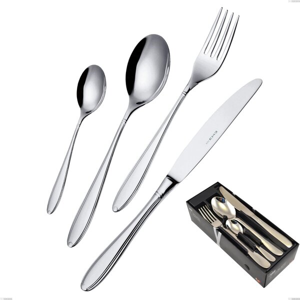 Kappa 24-Piece Cutlery Set in Space-Saving Packaging, Stainless Steel 18.10 (AISI304), 2.5 mm Thickness