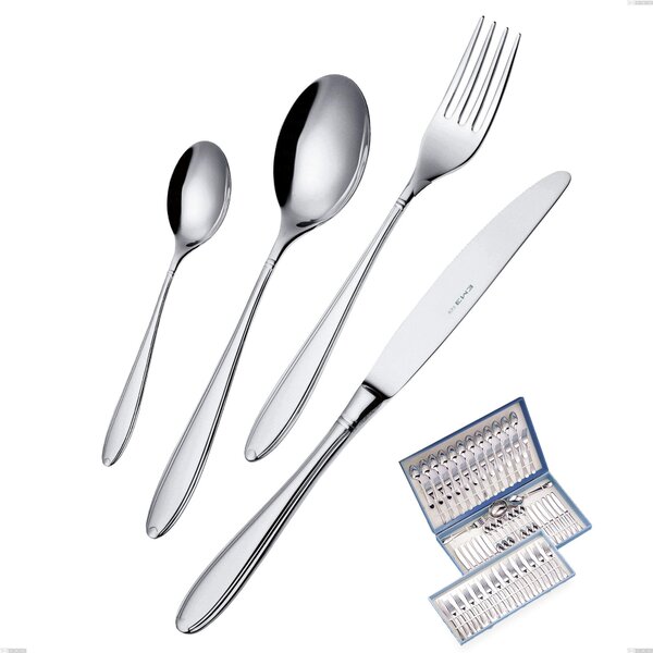 Kappa 75-Piece Cutlery Set in Gift Case, Stainless Steel 18.10 (AISI304), 2.5 mm Thickness
