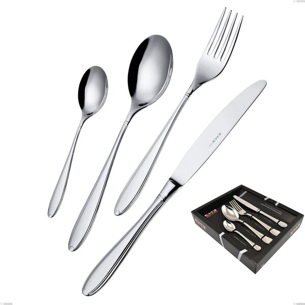 KAPPA 24 Pieces Cutlery Set in 18/10 Stainless Steel Mirror Polished 2.5 mm Thickness
