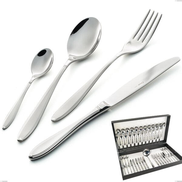 Kappa Sandblasted 49 Piece Cutlery Set in Canteen Box, 18/10 (AISI304), Thickness 2.5 mm