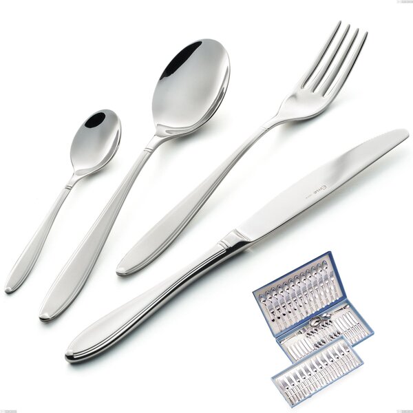 Kappa Sandblasted 75-piece cutlery set in gift case, 18/10 (AISI304), thickness 2.5 mm