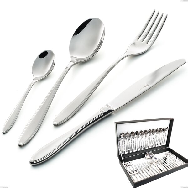Kappa Sandblasted 51 Pieces Cutlery Set in Canteen Box, 18/10 (AISI304), 2.5 mm Thickness
