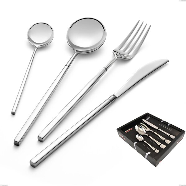Kyoto 24-piece cutlery set in showcase box, Polished stainless steel (Aisi 304)