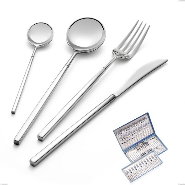 Kyoto 75-Piece Cutlery Set in Canteen Box, Polished Stainless Steel (Aisi 304)