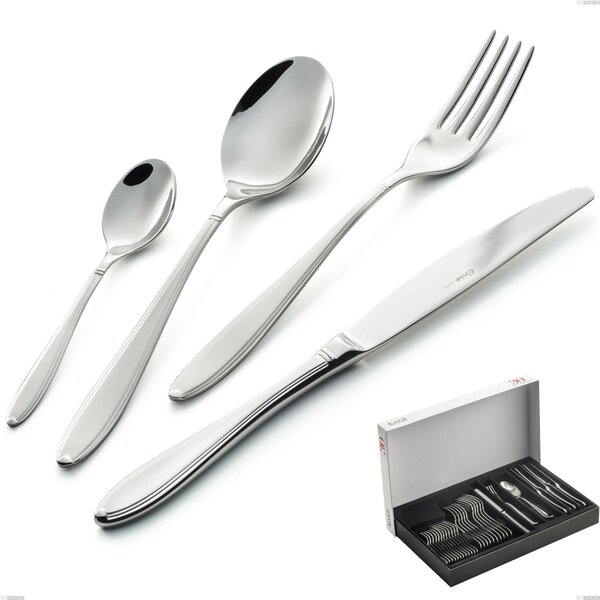 Kappa Sandblasted 30-piece cutlery set in panoramic packaging, 18/10 (AISI304), thickness 2.5 mm