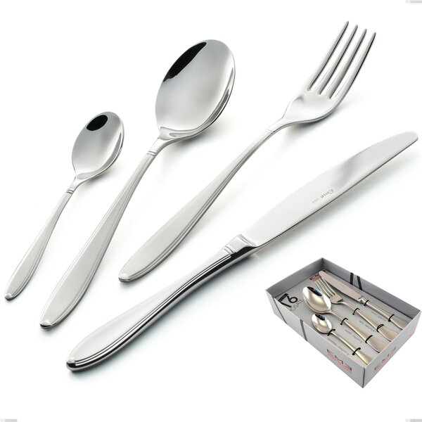 Kappa Sandblasted 16 Piece Cutlery Set in Showcase Packaging, 18/10 (AISI304), 2.5 mm Thickness