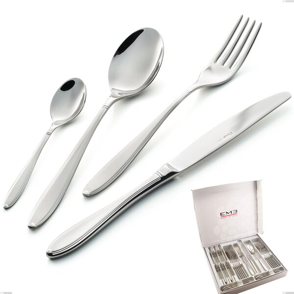 Kappa Sandblasted 24 Piece Cutlery Set in Box, 18/10 (AISI304), 2.5 mm Thickness