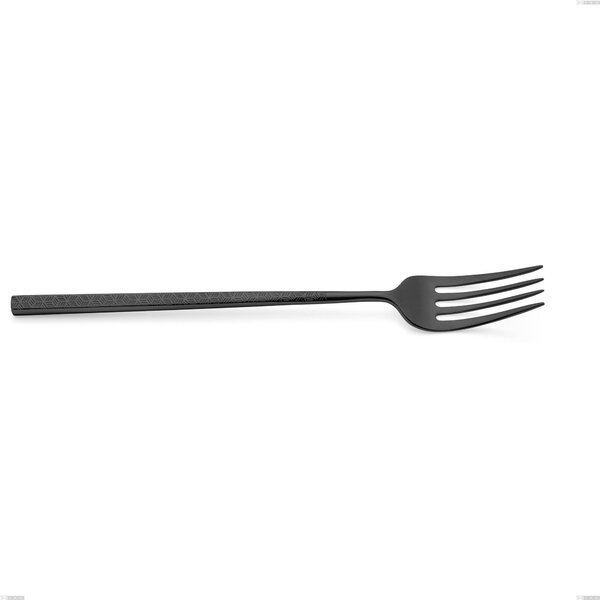 Kyoto Origami Black Serving Fork, Stainless Steel (Aisi 304) with Glossy Steel PVD Treatment, Length 247 mm