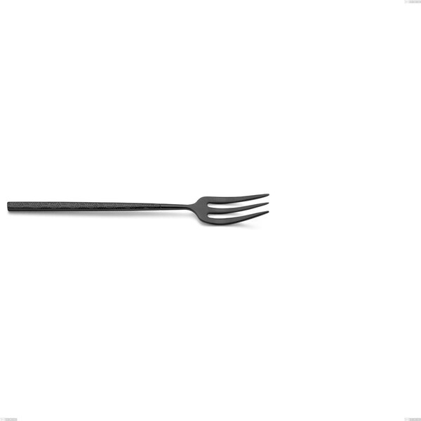 Kyoto Origami Black Dessert Fork, Stainless Steel (Aisi 304) with Glossy Steel PVD Treatment, Length 153 mm