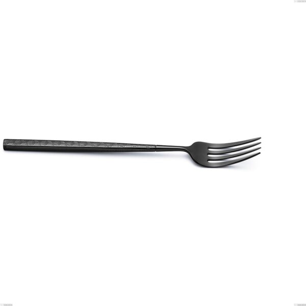 Kyoto Origami Black Table Fork, Stainless Steel (Aisi 304) with Glossy Steel PVD Treatment, Length 218 mm