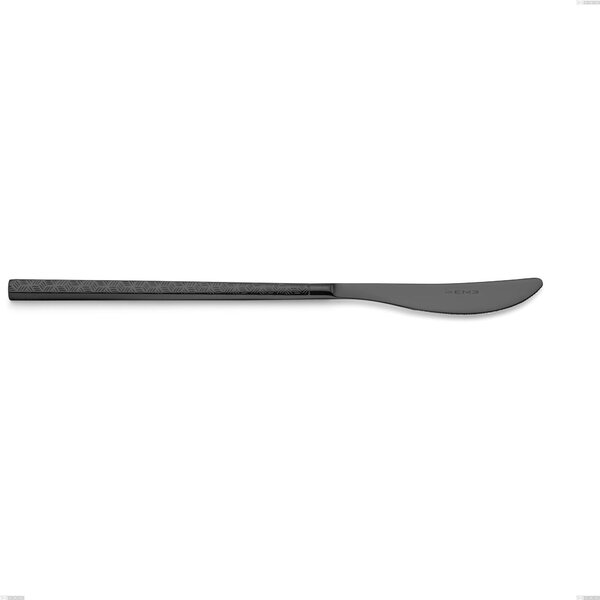 Kyoto Origami Black Table Knife, Stainless Steel (Aisi 304) with Polished Steel PVD Treatment, Length 229 mm