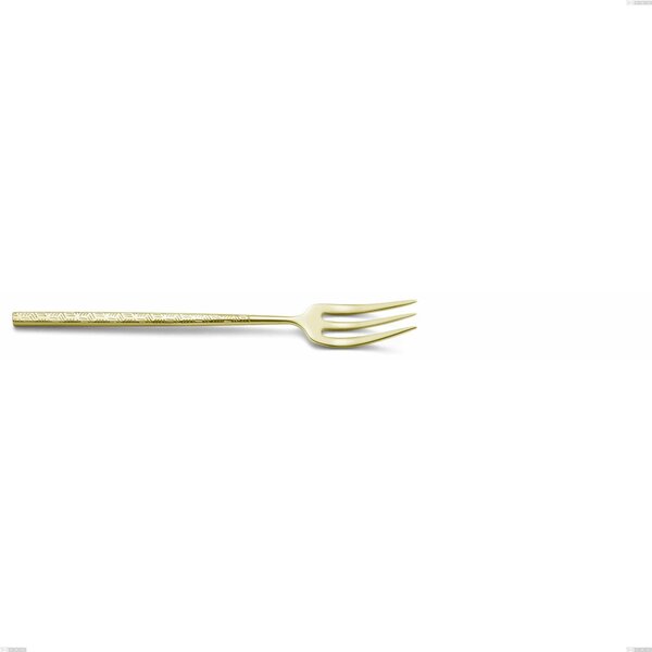 Kyoto Origami Tin Gold Dessert Fork, Stainless Steel (Aisi 304) with Polished PVD Treatment, Length 153 mm