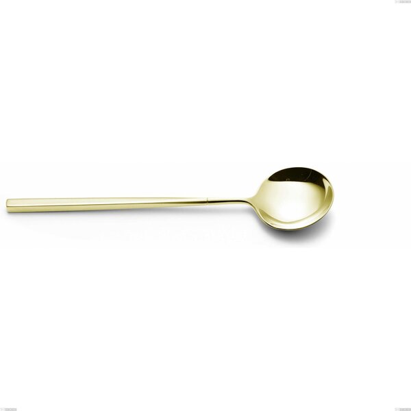 Kyoto Tin Gold Serving Spoon, Stainless Steel (Aisi 304) with Polished Steel PVD Treatment, Length 238 mm