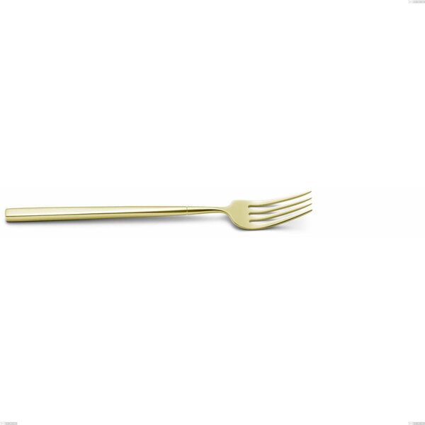 Kyoto Tin Gold Table Fork, Stainless Steel (Aisi 304) with PVD Polished Steel Treatment, Length 218 mm