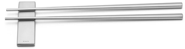 Stainless Steel 18.10 Sushi Cutlery Rest for Chopstick Pair, Sandblasted Finish, Dimensions 75x25 mm, Height 10 mm, Name: Kyoto Sandblasted