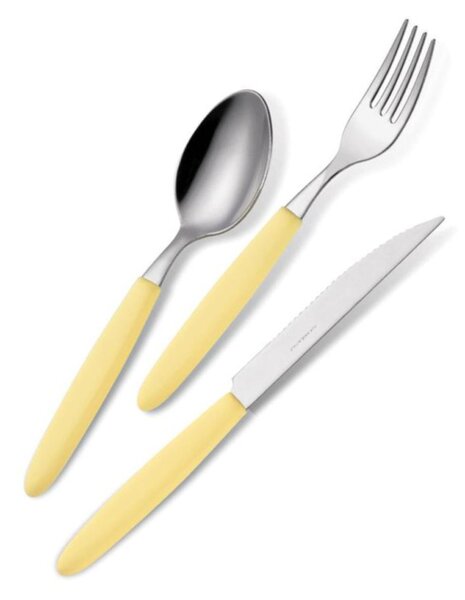 Light Coloured Cutlery Set 24 Pieces, Stainless Steel 18.c