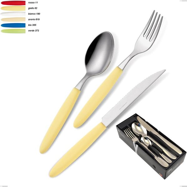 Light 24-piece cutlery set in space-saving packaging, 18.c stainless steel